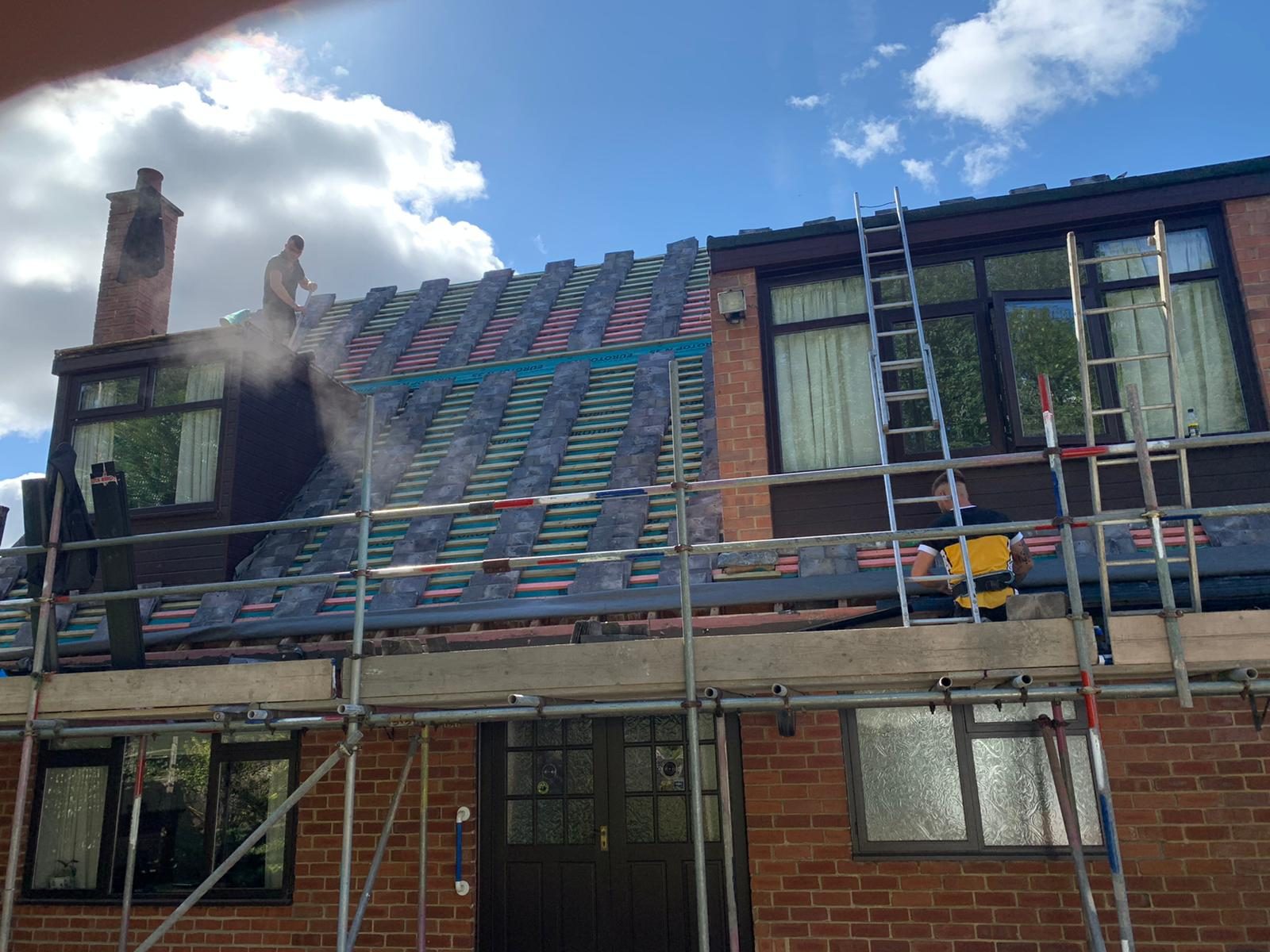 Re roofing a house