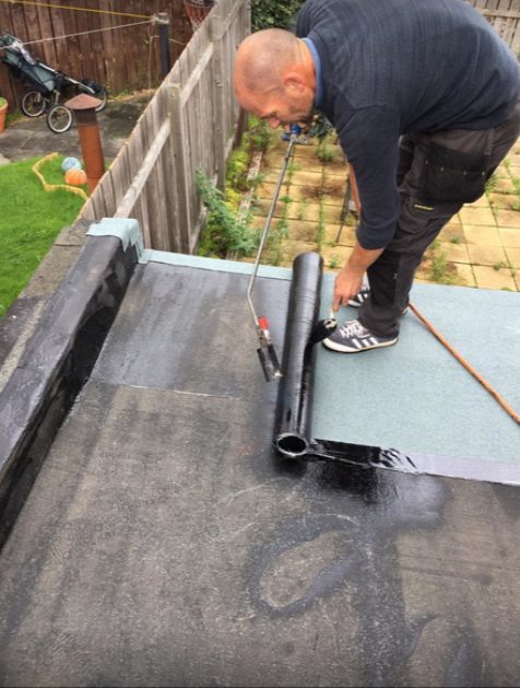 Flat roof felt repair