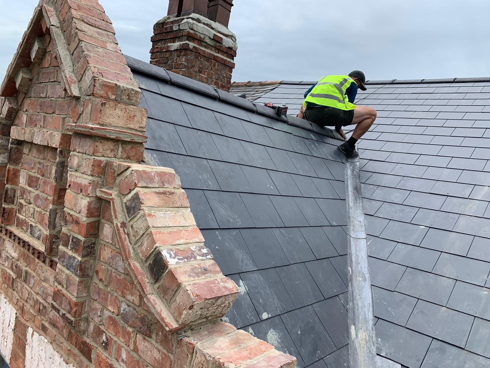 Roofers at work